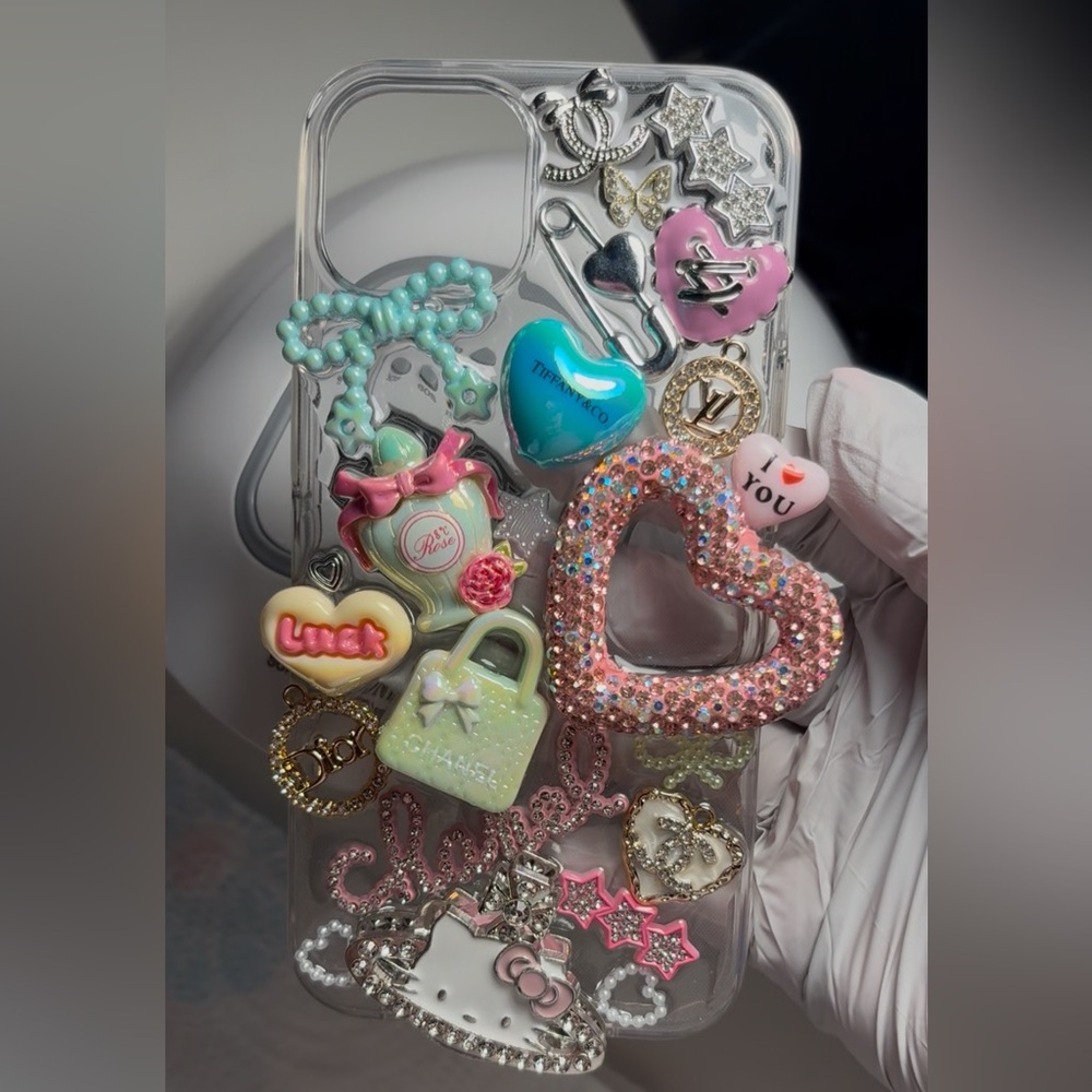 Charming Heart Embellished Phone Case